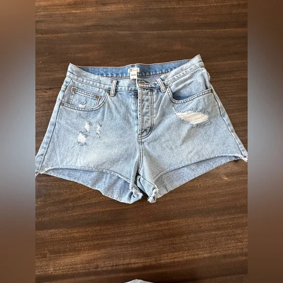 Billabong Blue Distressed Jean Shorts Cut-Off Style - Picture 1 of 10